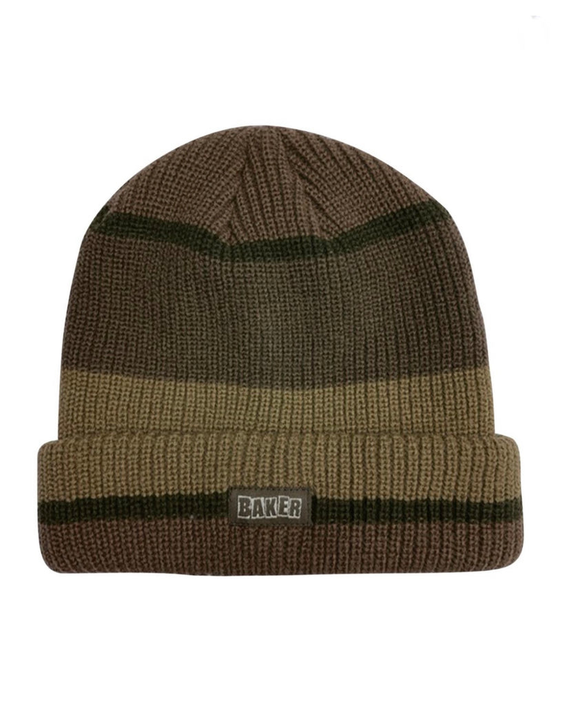 Brand Logo Brown Block Beanie