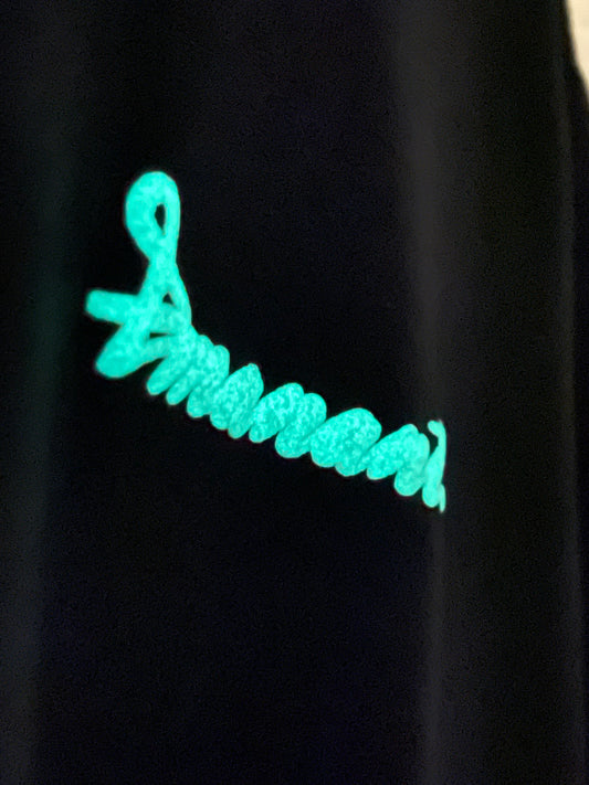 "Emanant" Classic Cursive Glow in the Dark - Black - M