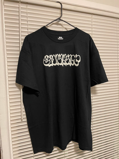 "Emanant" Bubble Print Graffiti Glow in the Dark - Black - XL