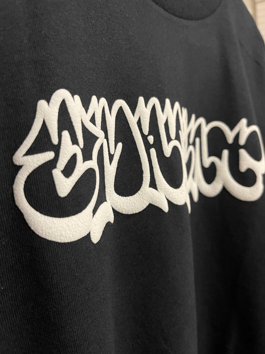 "Emanant" Bubble Print Graffiti Glow in the Dark - Black - XL