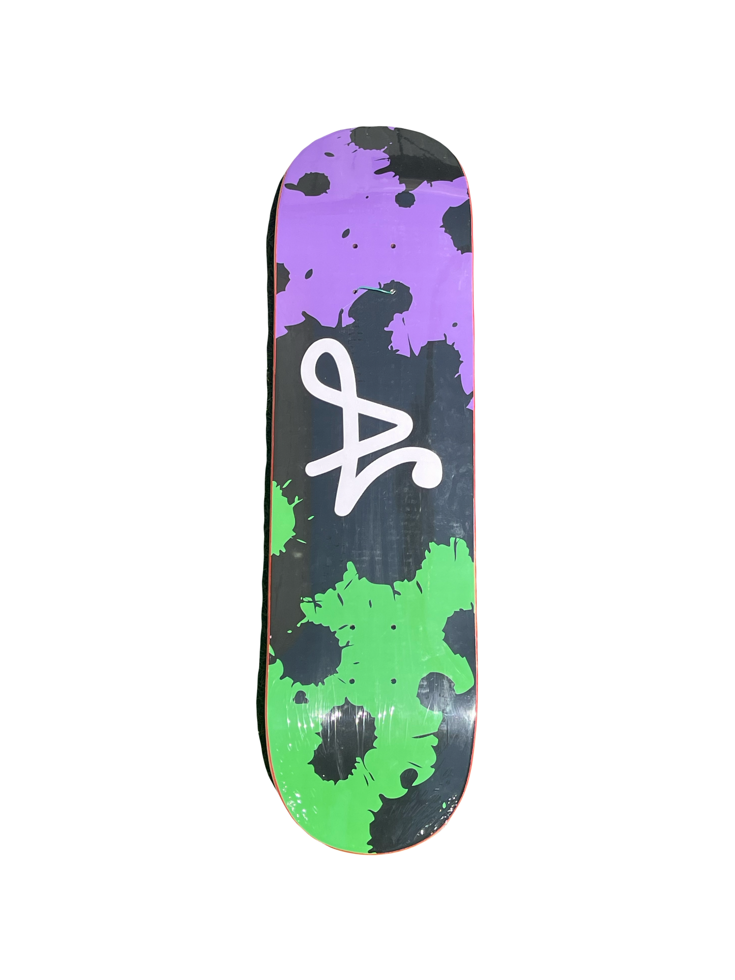 8.5 E Logo Purple and Green Splatter