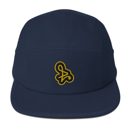 Navy with Yellow Logo Five Panel