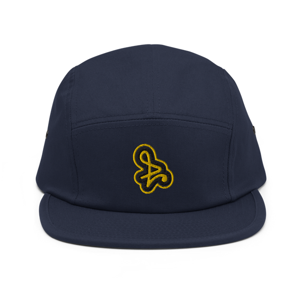 Navy with Yellow Logo Five Panel