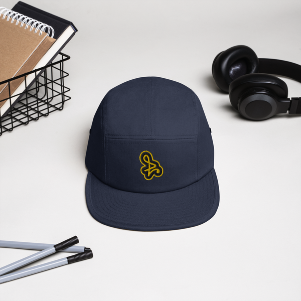 Navy with Yellow Logo Five Panel