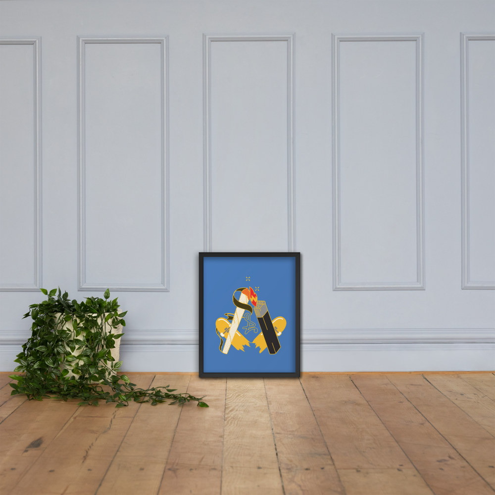Framed "Free Skatin'" Poster
